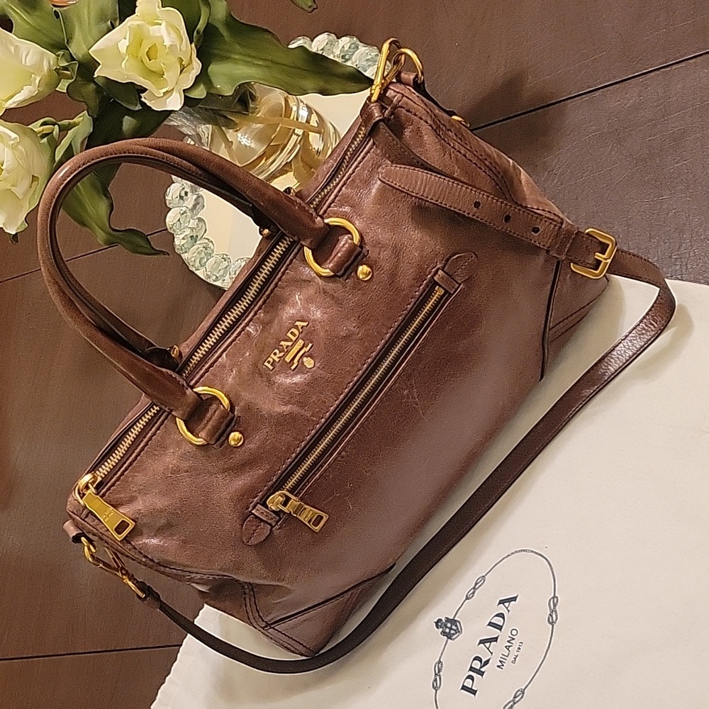 PRADA Eastwest Bauletto Tote with shoulder strap